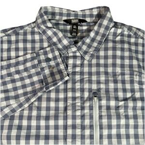 Alaskan Hardgear Slim Fit Mens 2XL Tall Blue Check Long Sleeve Snap Button Shirt